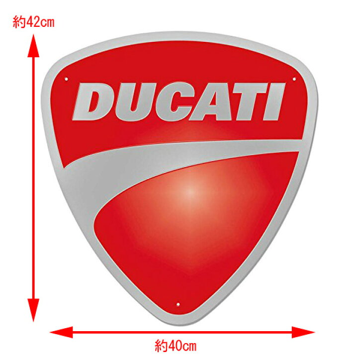 楽天市場】メタルサイン DUCATI ドゥカティ エンボス ロゴ 40×42cm  