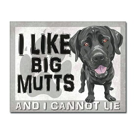 【ブリキ看板】”I LIKE BIG MUTTS（私は大きな雑種が好きです）” ティンサイン 四角型 32cm×40.5cm【ペット インテリア 雑貨 壁掛け ガレージ】