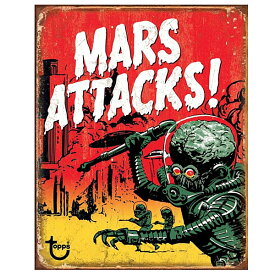 【ブリキ看板】マーズアタック（MARS ATTACKS）ビンテージ風 レトロ 四角型 40.5cm×32cm【火星人 宇宙人 インテリア 看板 アメリカ雑貨 壁掛け ショップ ガレージ】