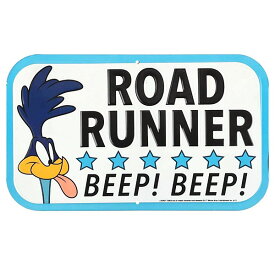 【ブリキ看板】 "ROAD RUNNER（ロードランナー）" ルーニー トゥーンズ メタル ティンサイン エンボス加工 19cm×30.5cm【インテリア 看板 アメリカ雑貨 壁掛け ショップ ガレージ 】