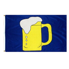 【フラッグ】ビール フラッグ ブルー 屋内・屋外用 90cm×150cm 【BEER FLAG ガレージ インテリア 旗 バナー お祭り ビアガーデン イベント】