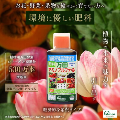万田アミノアルファプラス100ml液体肥料万田酵素万田発酵【公式】植物性原材料マグネシウム観葉植物野菜花園芸