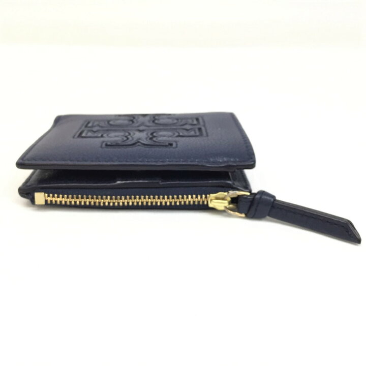 楽天市場 スーパーセール限定 10 Off 中古 Tory Burch トリーバーチ Harper Mini Wallet ミニウォレット ミニ財布 メンズ レディース ネイビー 万代net店 万代net店