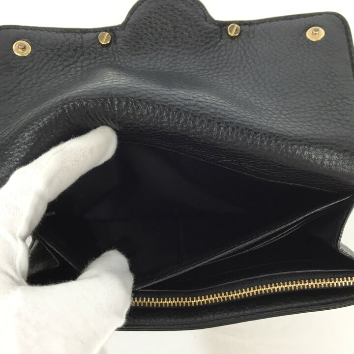 楽天市場 中古 Tory Burch トリーバーチ レザーロングウォレット 長財布 メンズ レディース ブラック 黒 万代net店 万代net店