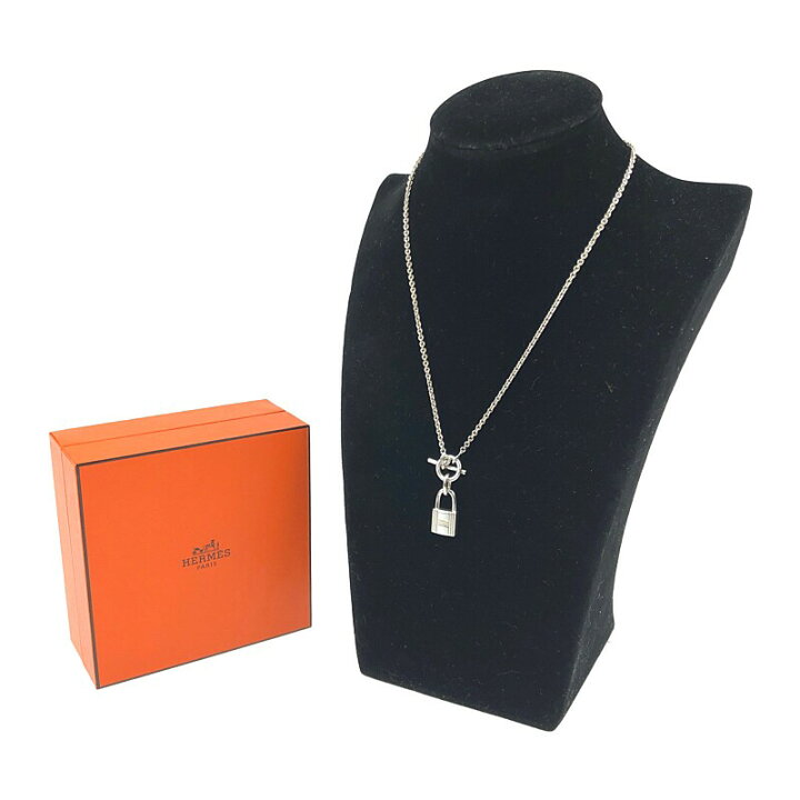 楽天市場 中古 メンズ レディース Hermes カデナ ケリー ネックレス Hb エルメス ペンダント シルバー925 アクセサリー サイズ チェーン 全長約41cm 幅 約2mm トップ 約24 10mm バチカン含む カラー シルバー 銀 万代net店 万代net店