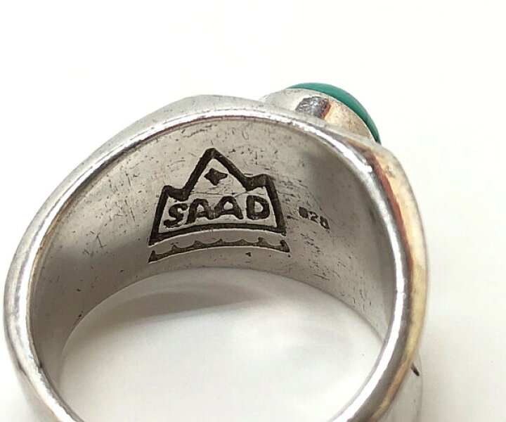 小物などお買い得な福袋 SAAD ターコイズ シルバー リング メンズ mandhucollege.edu.mv