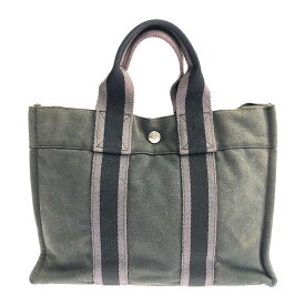 【中古】【メンズ/レディース】HERMES フールトゥPM エルメス トートバッグ カバン サイズ：約22×30×8cm カラー：ブラック 万代Net店 180-220919-kk-11-min