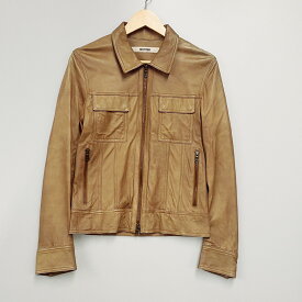 【中古】【メンズ】FACTOTUM sheepskin leather jacket ファクトタム シープスキンレザージャケット サイズ：44 カラー：ブラウン 万代Net店