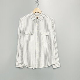 【中古】【メンズ】CAMCO long sleeve striped shirt カムコ 長袖ストライプシャツ カラー：ホワイト 万代Net店