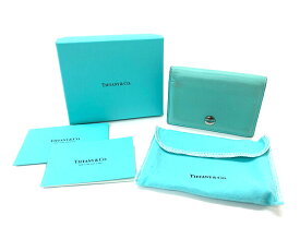 【中古】【レディース】TIFFANY&Co CARD CASE ティファニー カードケース カード収納 カード入れ 小物 アクセサリー サイズ：約7.5×10.5×2cm カラー：ティファニーブルー 万代Net店
