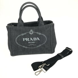 【中古】【レディース】PRADA CANAPA 1BG439 プラダ カナパ 2WAYバッグ トートバッグ ショルダーバッグ カバン サイズ：約19×28×14.5cm カラー：ブラック 万代Net店