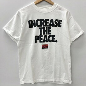 【中古】【メンズ】STUSSY × NIKE INCREASE THE PEACE TEE CU9253-100 ステューシー ナイキ インクリーズザピース Tシャツ 半袖 トップス ストリート系 スポーツ系 サイズ：M カラー：WHITE 万代Net店