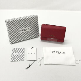 【中古】【レディース】FURLA フルラ 三つ折り財布 サイズ：約8×11.5×3.5cm カラー：RED 万代Net店