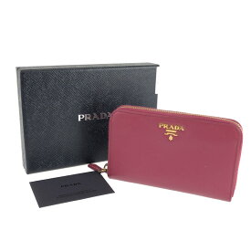 【中古】【レディース】PRADA SAFFIANO METAL WALLET 1ML157 プラダ サフィアーノメタルウォレット ラウンドジップ ミディアムウォレットウォレット 財布 サイズ：約9.5×15×2cm カラー：ピンク 万代Net店