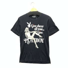 【中古】【メンズ】HYSTERIC GLAMOUR×PLAYBOY ヒステリックグラマー×プレイボーイ 半袖Tシャツ カットソー トップス アウター ブランド 古着 サイズ：S カラー：ブラック 黒 140-230617-gm-32-fuz 万代Net店