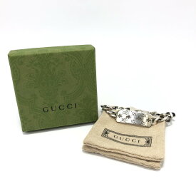 【中古】【メンズ】GUCCI エングレービング ブレスレット 728264 グッチ アクセサリー サイズ：全長：約20.5cm 最大幅：約10mm カラー：シルバー 万代Net店