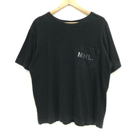 【中古】【メンズ】MHL S/S TEE エムエイチエル Tシャツ トップス 半袖 サイズ：XL カラー：ブラック 万代Net店