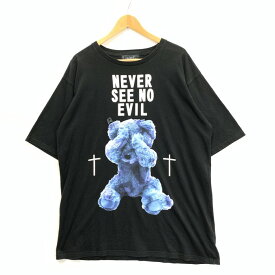 【中古】【メンズ】MILKBOY ミルクボーイ NEVER SEE NO EVIL TEE オーバーサイズ 半袖Tシャツ カットソー トップス アウター ブランド 古着 サイズ：F カラー：ブラック 黒 140-230729-gm-15-fuz 万代Net店