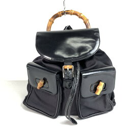 【中古】【メンズ/レディース】GUCCI グッチ 003 2058 0016 5 バンブー リュック ブランド バッグ カバン リュックサック バックパック カラー：ブラック 黒 188-230823-nm-1-fuz 万代Net店