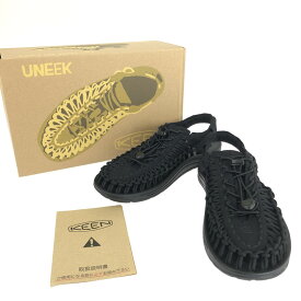 【美中古品】【メンズ】KEEN UNEEK 1014097 キーン ユニーク サンダル 靴 サイズ：27.5cm US 9.5 カラー：ブラック 万代Net店