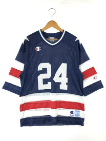 【中古】【メンズ】XLARGE × Champion MESH HOCKEY JERSEY C8-F404 エクストララージ チャンピオン 別注 コラボ メッシュ ホッケージャージ トップス サイズ：L カラー：ネイビー 万代Net店