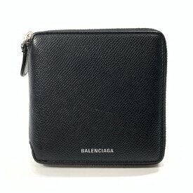 【中古】【メンズ/レディース】BALENCIAGA バレンシアガ 580838 VILLE ラウンドファスナーコンパクト二つ折り財布 ブランド 財布 ウォレット カラー：ブラック 黒 181-230916-gm-33-fuz 万代Net店