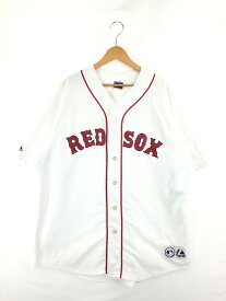 【中古】【メンズ】GENUINE MERCHANDISE BY MAJESTIC MLB BOSTON RED SOX AUTHENTIC JERSEY ジェニュイン マーチャンダイズ バイ マジェスティック MLB ボストンレッドソックス オーセンティックジャージ トップス サイズ：表記消え 下記参照 カラー：ホワイト 万代Net店