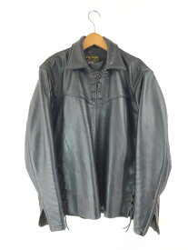 【中古】【メンズ】VANSON DENVER LEATHER JACKET バンソン デンバー レースアップ プルオーバー レザージャケット アウター サイズ：SM カラー：ブラック 万代Net店