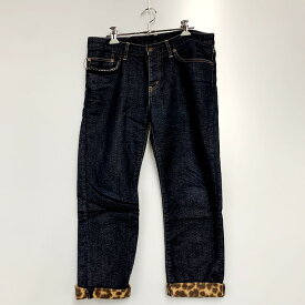 【中古】【レディース】HYSTERIC GLAMOUR DENIM PANTS 0123AP06 ヒステリックグラマー レオパード切替え デニムパンツ ボトムス サイズ：M カラー：インディゴ 万代Net店