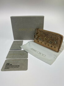 【美中古品】【レディース】JIMMY CHOO ジミーチュウ LANTI STAR STUDS CARD&COIN CASE スタースタッズ メタリック カードケース コインケース カラー：メタリックピンク 万代Net店