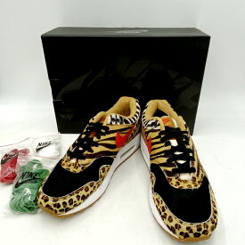 【中古】【未使用品】【メンズ】NIKE AIR MAX 1 DLX ATMOS ANIMAL PACK2.0 AQ0928-700 ナイキ エアマックス 1 スニーカー シューズ 靴 サイズ：27cm カラー：WHEAT/SPORT RED-BISON 万代Net店