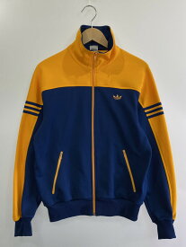 【中古】【メンズ】adidas TRACK JACKET アディダス トラックジャケット ジャージ ライトアウター サイズ：3 カラー：イエロー/ネイビー 万代Net店