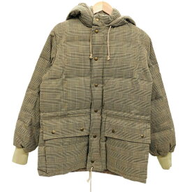 【中古】【メンズ】EVISU エヴィス チェック柄ダウンジャケット アウター 表記サイズ：36 カラー：ベージュ系 万代Net店