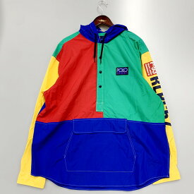 【中古】【メンズ】POLO Ralph Lauren ポロ ラルフローレン 0200011589 マルチカラースナップ プルオーバー パーカー フーディ サイズ：XL 万代Net店