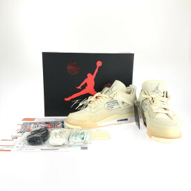 【中古】【未使用品】【メンズ】NIKE × OFF-WHITE VIRGIL ABLOH WMNS AIR JORDAN 4 SP CV9388-100 ナイキ オフホワイト ヴァージル アブロー 別注 コラボ ウィメンズ エアジョーダン 4 レトロ スニーカー 靴 サイズ：28cm US 11 カラー：SAIL/MUSLIN-WHITE-BLACK 万代Net店