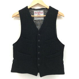 【中古】【メンズ】BEAMS PLUS × HARRIS TWEED VEST ビームス プラス ハリスツイード ベスト ジレ トップス サイズ：S カラー：ブラック 万代Net店