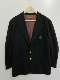 【中古】【メンズ】VERSACE JEANS COUTURE BLAZER ヴェルサーチェ ジーンズ クチュール イタリア製 カシミヤ混 金釦2Bブレザー アウター カラー：ブラック 万代Net店