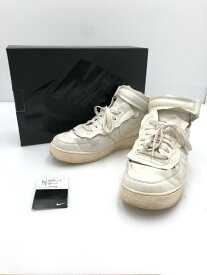 【中古】【メンズ】NIKE × COMME des GARCONS 20AW AF1/CDG AIR FORCE 1 MID DC3601-100 ナイキ コムデギャルソン 別注 コラボ エアフォース1 スニーカー 靴 サイズ：27cm US 9 カラー：SAIL/BLACK-SILVER 万代Net店