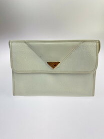 【中古】【メンズ/レディース】Yves Saint Laurent CLUTCH BAG イヴ サンローラン ロゴプレート セカンドバッグ クラッチバッグ カバン カラー：ホワイト 白 万代Net店