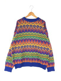 【中古】【メンズ】TOMMY HILFIGER WOOL KNIT SWEATER トミーヒルフィガー ウールニットセーター トップス 香港製 サイズ：L カラー：マルチカラー 万代Net店