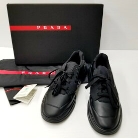 【中古】【未使用品】【メンズ】PRADA SPORT 4E3566 プラダスポーツ ポラリウススニーカー シューズ 靴 サイズ：8 カラー：ブラック 万代Net店