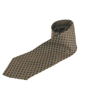 【中古】【メンズ】GUCCI SQUARE G SILK TIE グッチ スクエアG 総柄 シルクタイ 服飾雑貨 スーツ用小物 ネクタイ サイズ：約148×9.5cm カラー：ブラウン 万代Net店