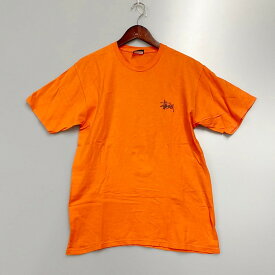 【中古】【メンズ】STUSSY ステューシー ロゴTシャツ 半袖 カットソー トップス サイズ：M カラー：オレンジ 万代Net店