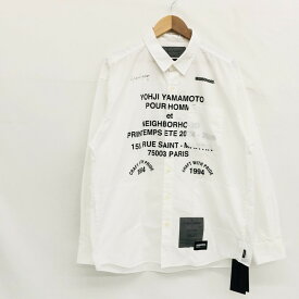【中古美品】【メンズ】 NEIGHBORHOOD ネイバーフッド × YOHJI YAMAMOTO 242BEYYN-SHM01S ヨウジヤマモト プリント シャツ 長袖 トップス 140-250518-hn-01-fur サイズ：M カラー：ホワイト 万代Net店