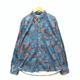 【中古】【メンズ】 PALACE パレス WARP PATTERN SHIRT 総柄長袖シャツ トップス ブランド 古着 142-231028-gm-4-fuz サイズ：XL カラー：ブルー 万代Net店