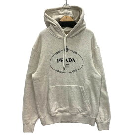 【中古】【メンズ】 PRADA プラダ UJL24B S 23213IQF0018 EMBROIDERED LOGO HOODIE ロゴフーディー パーカー トップス ブランド 古着 141-231202-gm-4-fuz サイズ：L カラー：ベージュ 万代Net店