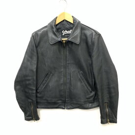 【中古】【メンズ】 schott ショット SINGLE RIDERS JACKET シングルライダースジャケット 羊革 アウター ブランド 古着 レザージャケット 145-240413-gm-28-fuz サイズ：M カラー：ブラック 万代Net店