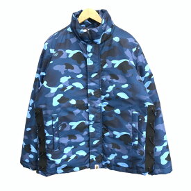 【中古】【メンズ】 A BATHING APE アベイシングエイプ 001LJF801011X 中綿 カモフラジャケット アウター ブランド 古着 142-240414-gm-8-fuz サイズ：L カラー：ブルー 万代Net店