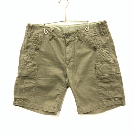 【中古品】【メンズ】 DELUXE デラックス ヘリンボーンカーゴショーツ ハーフパンツ ボトムス ブランド 古着 153-241228-gm-06-fuz サイズ：M カラー：オリーブ 万代Net店