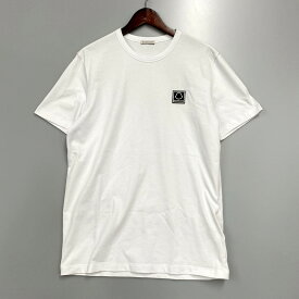 【中古】【メンズ】 MONCLER モンクレール MAGLIA T-SHIRT G20918C00043 Tシャツ ラバーロゴ ワンポイント 半袖 トップス 141-240423-ay-10-izu サイズ：L カラー：ホワイト 万代Net店